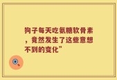 狗子每天吃氨糖软骨素，竟然发生了这些意想不到的变化”