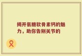 揭开氨糖软骨素钙的魅力，助你告别关节的