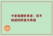 今幸氨糖软骨素：你不知道的转变与奇遇