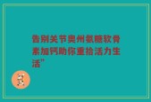 告别关节奥州氨糖软骨素加钙助你重拾活力生活”