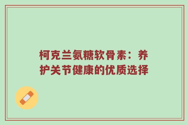 柯克兰氨糖软骨素：养护关节健康的优质选择