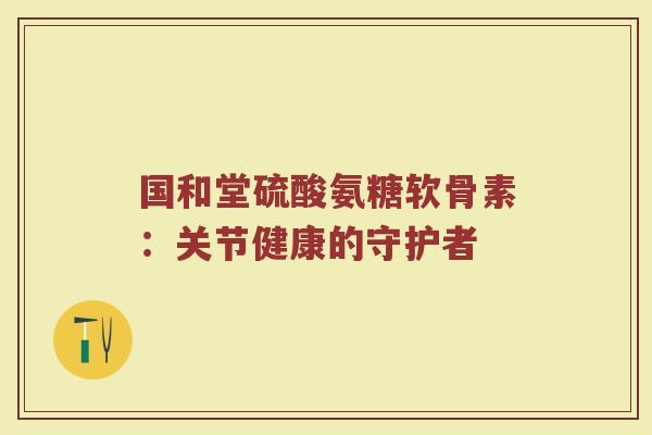 国和堂硫酸氨糖软骨素:关节健康的守护者 国和堂硫酸氨糖软骨素:关节健康的守护者