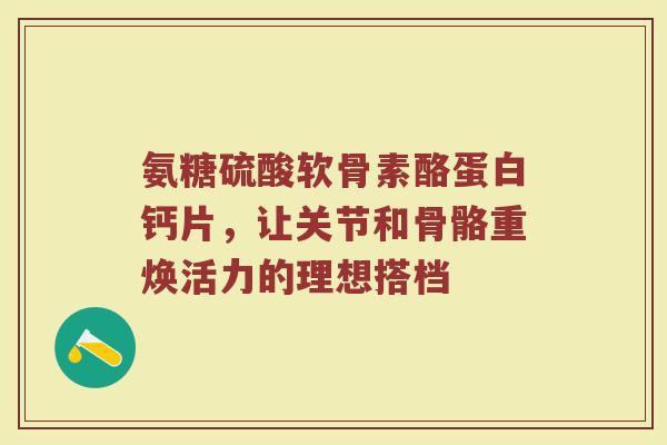氨糖硫酸软骨素酪蛋白钙片,让关节和骨骼重焕活力的理想搭档 氨糖硫酸软骨素酪蛋白钙片,让关节和骨骼重焕活力的理想搭档