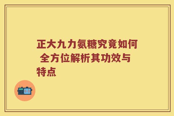 正大九力氨糖究竟如何 全方位解析其功效与特点 正大九力氨糖究竟如何 全方位解析其功效与特点