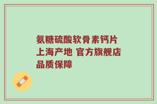 氨糖硫酸软骨素钙片 上海产地 官方旗舰店品质保障 氨糖硫酸软骨素钙片 上海产地 官方旗舰店品质保障