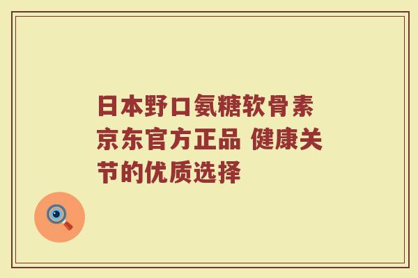 日本野口氨糖软骨素 京东官方正品 健康关节的优质选择 日本野口氨糖软骨素 京东官方正品 健康关节的优质选择