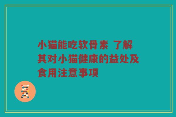 小猫能吃软骨素 了解其对小猫健康的益处及食用注意事项 小猫能吃软骨素 了解其对小猫健康的益处及食用注意事项
