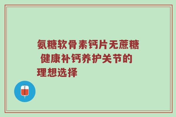 氨糖软骨素钙片无蔗糖 健康补钙养护关节的理想选择