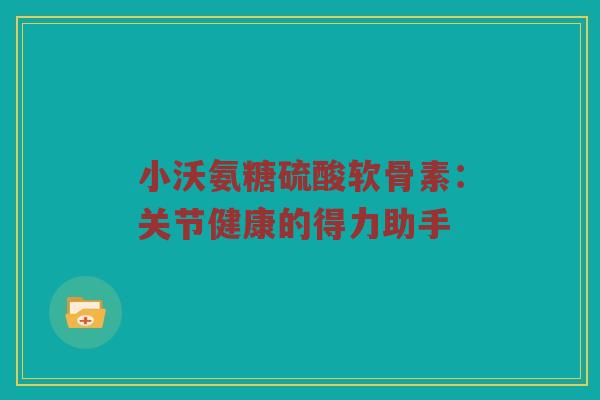 小沃氨糖硫酸软骨素：关节健康的得力助手