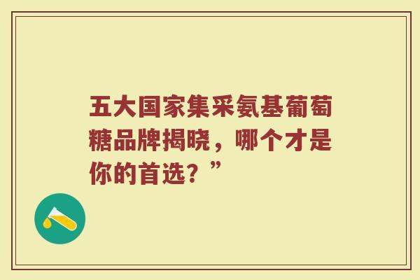 五大国家集采氨基葡萄糖品牌揭晓，哪个才是你的首选？”