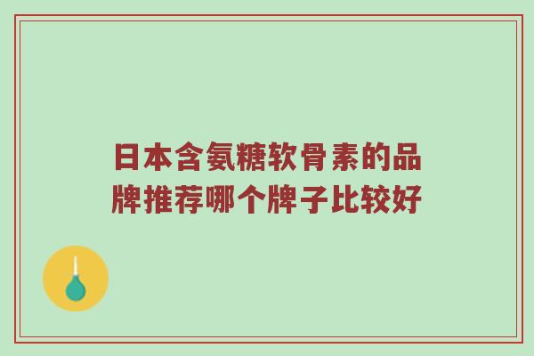 日本含氨糖软骨素的品牌推荐哪个牌子比较好 日本含氨糖软骨素的品牌推荐哪个牌子比较好