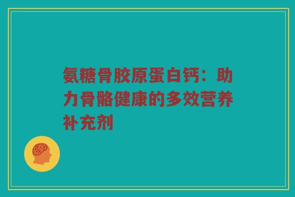 氨糖骨胶原蛋白钙：助力骨骼健康的多效营养补充剂