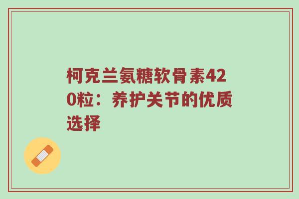 柯克兰氨糖软骨素420粒：养护关节的优质选择