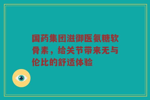 国药集团滋御医氨糖软骨素，给关节带来无与伦比的舒适体验