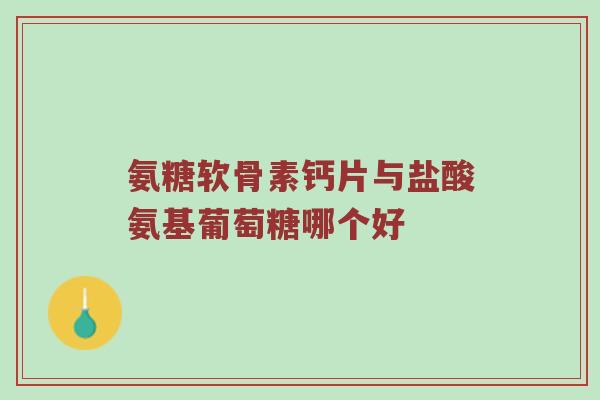 氨糖软骨素钙片与盐酸氨基葡萄糖哪个好 氨糖软骨素钙片与盐酸氨基葡萄糖哪个好