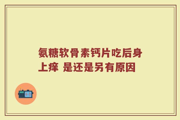 氨糖软骨素钙片吃后身上痒 是还是另有原因