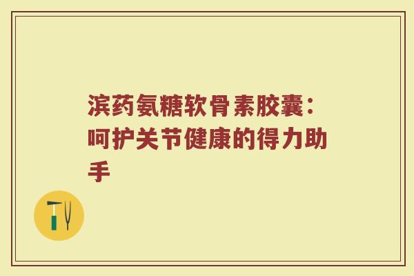 滨药氨糖软骨素胶囊:呵护关节健康的得力助手 滨药氨糖软骨素胶囊:呵护关节健康的得力助手