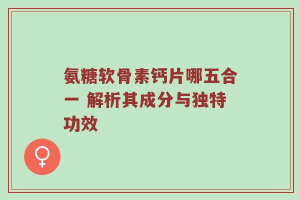 氨糖软骨素钙片哪五合一 解析其成分与独特功效 氨糖软骨素钙片哪五合一 解析其成分与独特功效