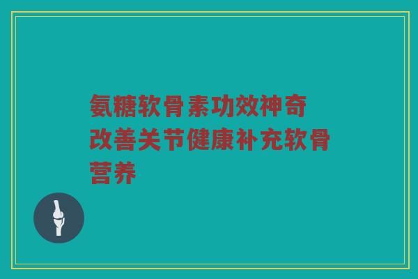 氨糖软骨素功效神奇 改善关节健康补充软骨营养 氨糖软骨素功效神奇 改善关节健康补充软骨营养