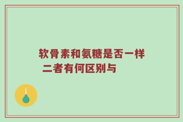 软骨素和氨糖是否一样 二者有何区别与 软骨素和氨糖是否一样 二者有何区别与