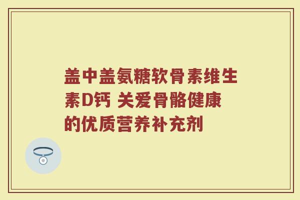 盖中盖氨糖软骨素维生素D钙 关爱骨骼健康的优质营养补充剂 盖中盖氨糖软骨素维生素D钙 关爱骨骼健康的优质营养补充剂