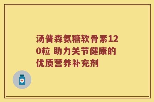 汤普森氨糖软骨素120粒 助力关节健康的优质营养补充剂 汤普森氨糖软骨素120粒 助力关节健康的优质营养补充剂