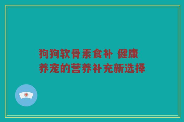 狗狗软骨素食补 健康养宠的营养补充新选择 狗狗软骨素食补 健康养宠的营养补充新选择
