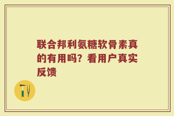 联合邦利氨糖软骨素真的有用吗?看用户真实反馈 联合邦利氨糖软骨素真的有用吗?看用户真实反馈