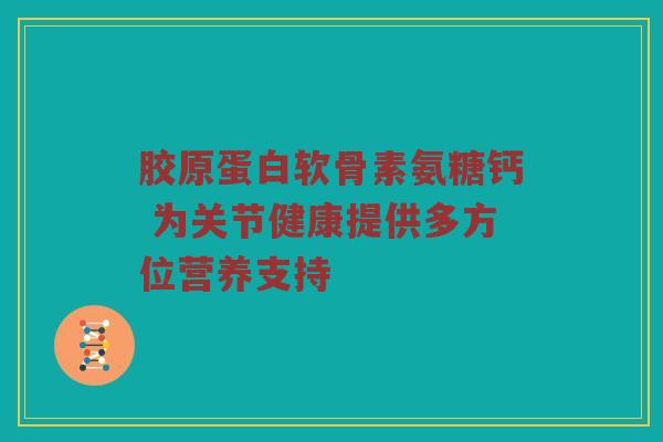 胶原蛋白软骨素氨糖钙 为关节健康提供多方位营养支持 胶原蛋白软骨素氨糖钙 为关节健康提供多方位营养支持