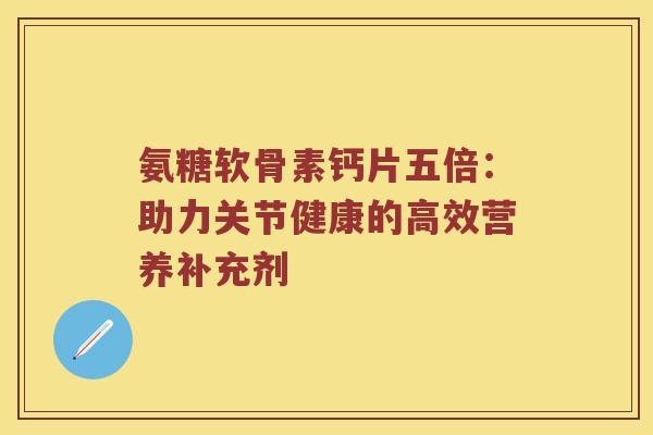 氨糖软骨素钙片五倍：助力关节健康的高效营养补充剂