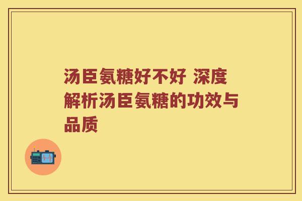 汤臣氨糖好不好 深度解析汤臣氨糖的功效与品质 汤臣氨糖好不好 深度解析汤臣氨糖的功效与品质