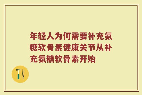 年轻人为何需要补充氨糖软骨素健康关节从补充氨糖软骨素开始