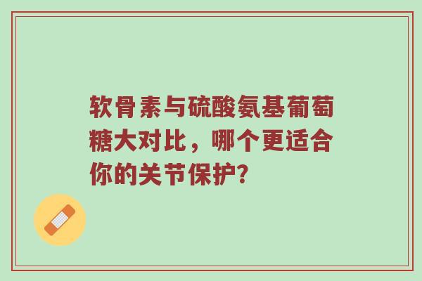 软骨素与硫酸氨基葡萄糖大对比,哪个更适合你的关节保护? 软骨素与硫酸氨基葡萄糖大对比,哪个更适合你的关节保护?
