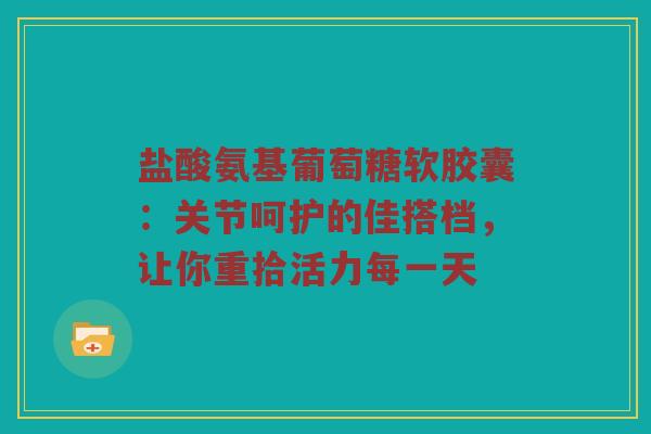 盐酸氨基葡萄糖软胶囊:关节呵护的佳搭档,让你重拾活力每一天 盐酸氨基葡萄糖软胶囊:关节呵护的佳搭档,让你重拾活力每一天